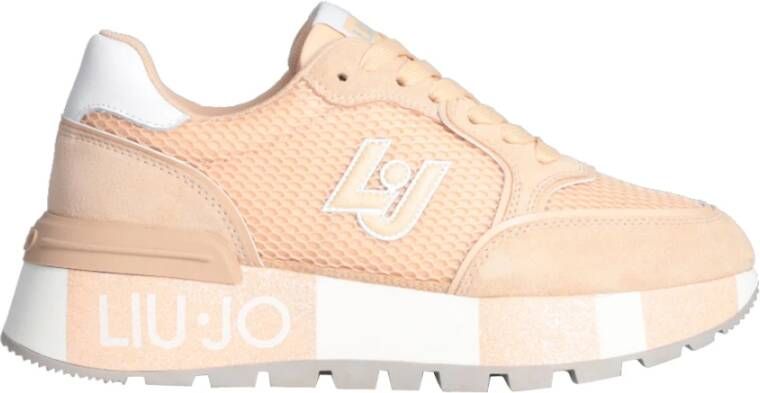 Liu Jo Suede Mesh Platform Sneakers Beige Dames