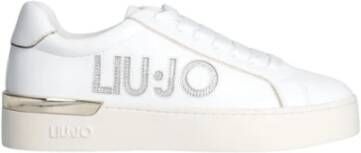 Liu Jo Iconische Leren Sneakers met Gouden Details Wit Dames