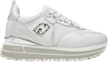 Liu Jo Witte leren sneakers met metalen details White Dames