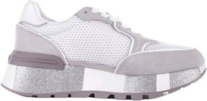 Liu Jo Witte Sport Sneakers Logo Suède Mesh White Dames