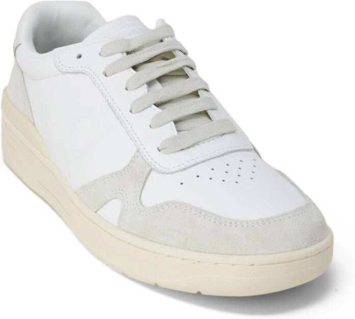 Liu Jo Beige Leren Sneakers met Suède Inzetstukken Beige Heren