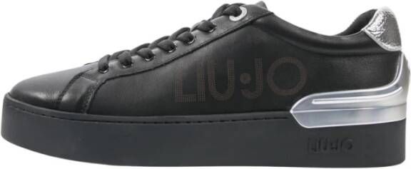 Liu Jo Zwarte Leren Casual Sneakers Black Dames