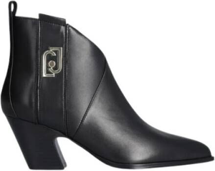 Liu Jo Zwarte leren westernlaarzen Black Dames