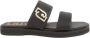 Liu Jo Monogram Platte Sandalen met Opvallende Banden Black Dames - Thumbnail 1