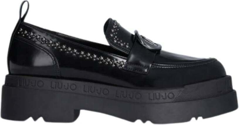 Liu Jo Zwarte Studs Platte Schoenen Black Dames