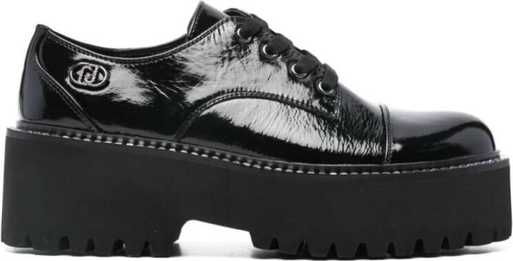 Liu Jo Zwarte Veterschoenen Dames Aw24 Black Dames