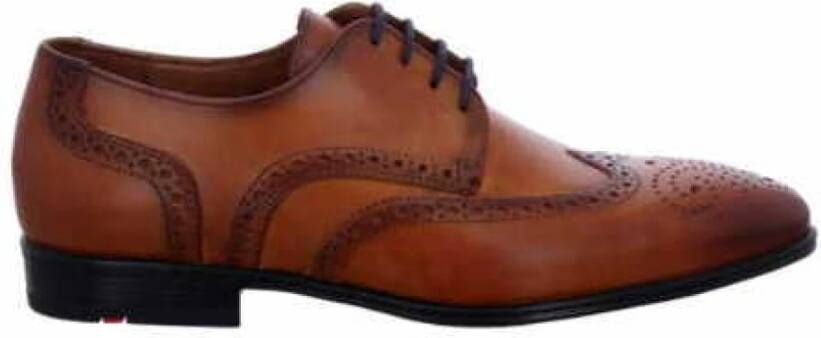 Lloyd Gestempeld leren heren veterschoenen Brown Heren