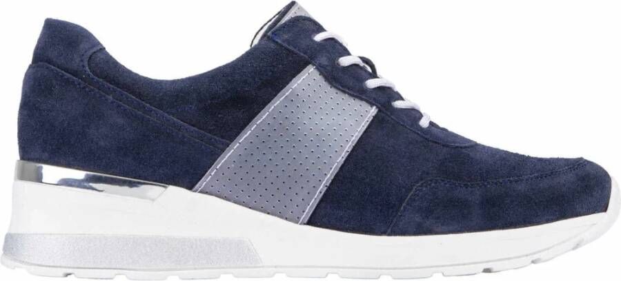 Lloyd Nubuck Leather Lace-up Sneakers Blue Dames