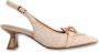 Lodi Leren en stoffen slingback pumps met raffia-effect Beige Dames - Thumbnail 1