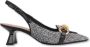 Lodi Leren en stoffen slingback-pumps met raffia-effect Black Dames - Thumbnail 1