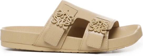 Loewe Anagram Gesp Slide Sandalen Beige Dames