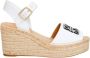 Loewe Anagram Leren Espadrilles Sleehak Platform White Dames - Thumbnail 1