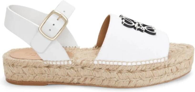 Loewe Anagram Leren Platte Sandalen White Dames