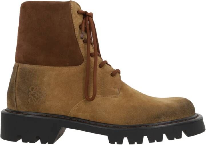 Loewe Bicolor Suède Veterschoenen Brown Heren