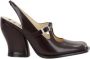 Loewe Bordeaux Geborsteld Leren Slingback Hakken Purple Dames - Thumbnail 1