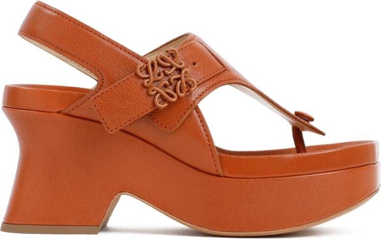 Loewe Bruine Flatform Sandalen Enkellaarzen Orange Dames