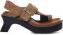 Loewe Geborsteld Suède Sandalen met Metalen Gespen Brown Dames - Thumbnail 1