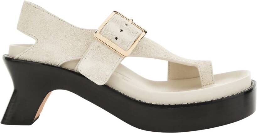 Loewe Lage Hak Sandaal Ease Stijl Beige Dames