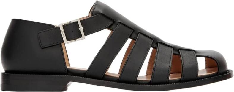 Loewe Leren sandalen met enkelband Black Heren