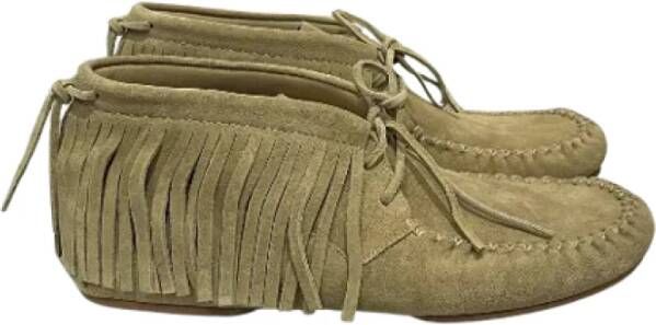 Loewe Pre-owned Suede boots Beige Dames