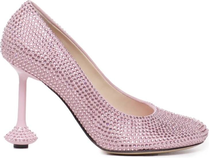 Loewe Rhinestone Pump met Petal Toe Pink Dames