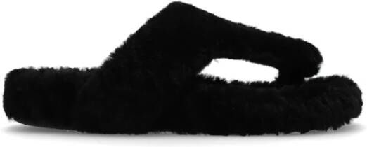 Loewe Shearling flip-flops Black Dames