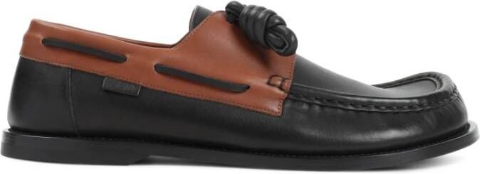 Loewe Stijlvolle Nude Leren Loafers Black Heren