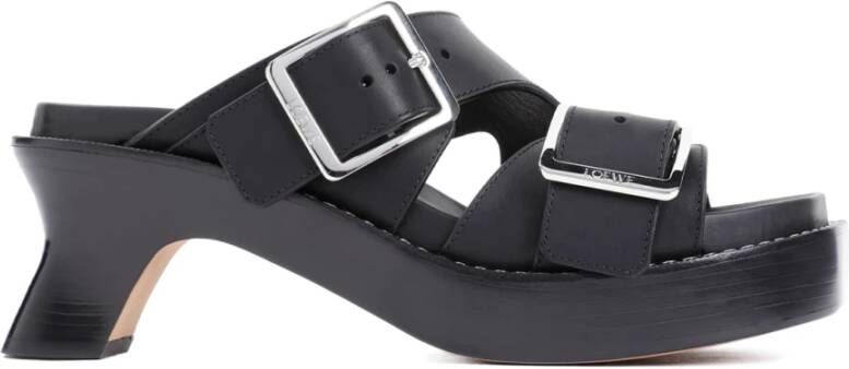 Loewe Zwarte enkellaarzen met Ease Heel Black Dames