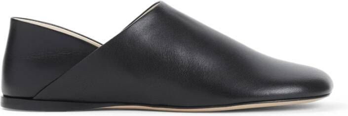 Loewe Zwarte Leren Pantoffels Black Dames