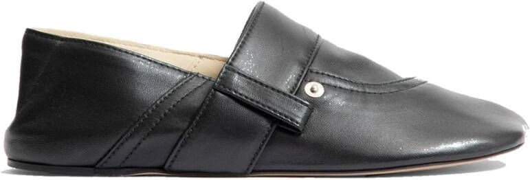 Loewe Zwarte Leren Pantoffels Stijlvol Comfortabele Pasvorm Black Dames