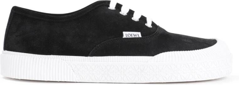 Loewe Zwarte Leren Veterschoenen Black Heren