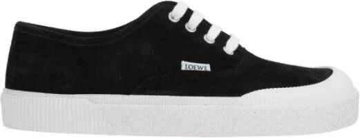 Loewe Zwarte Suède Lage Sneakers Black Heren