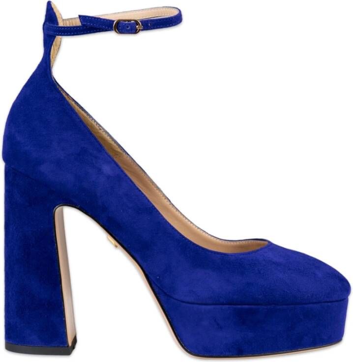 Lola Cruz Blauwe Suède Hakken Pumps Blue Dames