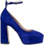 Lola Cruz Blauwe Suède Hakken Pumps Blue Dames - Thumbnail 1