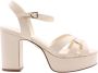 Lola Cruz Glitter Bow Hoge Hak Sandalen Beige Dames - Thumbnail 2