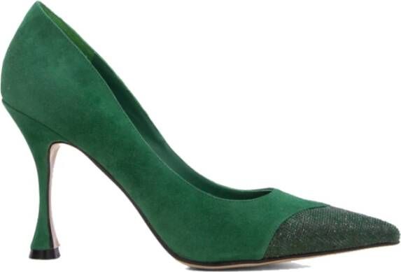 Lola Cruz Glittery Puntige Neus Hoge Hak Pumps Green Dames