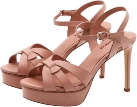 Lola Cruz Elegante Leren Hoge Hak Sandalen Pink Dames