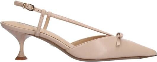 Lola Cruz Leren Slingback Schoenen met Strikdetail Beige Dames