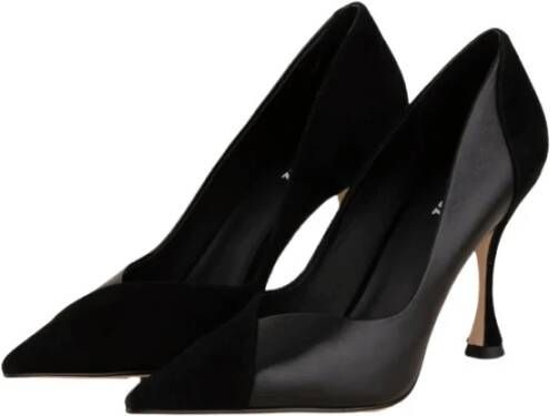 Lola Cruz Zwarte Leren Stiletto Hakken Black Dames