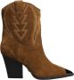 Lola Cruz Suede Western Style Camel Boots Brown Dames - Thumbnail 1