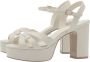 Lola Cruz Witte leren sandalen met brede hak White Dames - Thumbnail 1