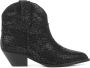 Lola Cruz Cowboylaarzen Dames Laarzen Damesschoenen Leer Glitter 312T00BK Zwart - Thumbnail 1