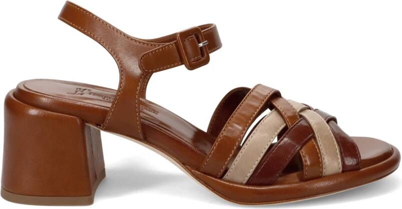 Lorenzo Masiero Bruine Leren Sandalen Brown Dames