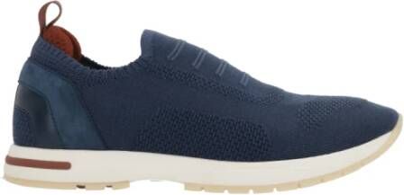 Loro Piana Ocean Heart Kalfsleren Sneakers Blue Dames