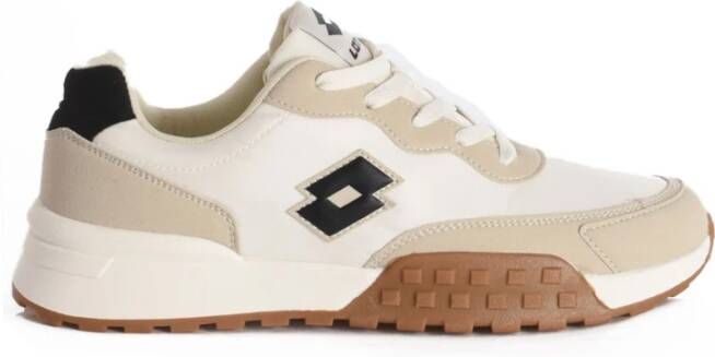 Lotto Beige Leren Hardloopschoenen Beige Heren