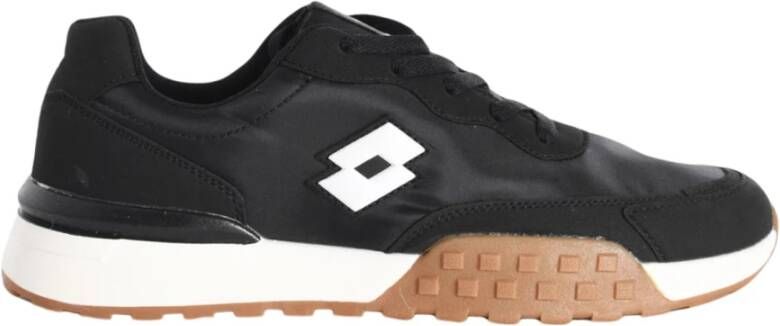 Lotto Zwarte Leren Hardloopschoenen Black Heren