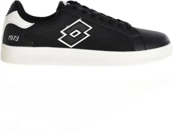 Lotto Zwarte Leren Sneakers Black Heren