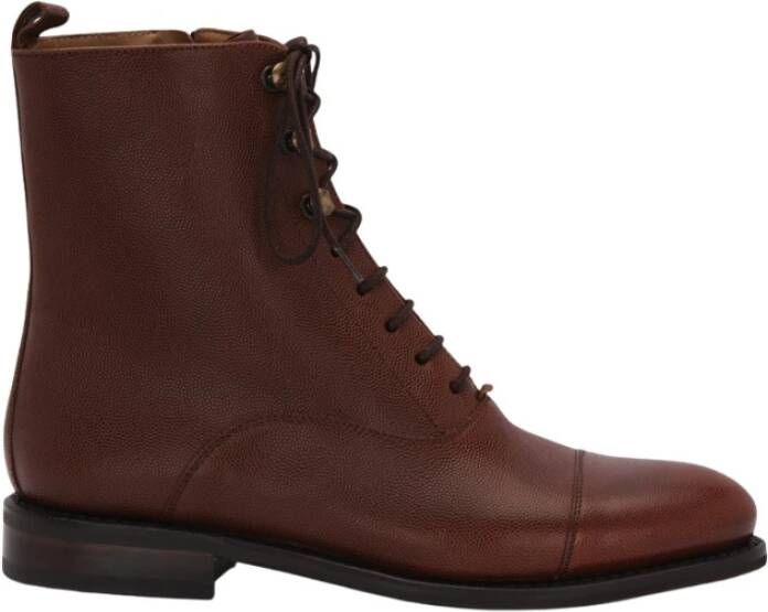 Lottusse Bruine kalfsleren Cambridge veterschoenen enkellaarzen Brown Dames