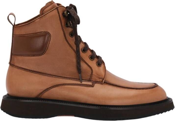 Lottusse Bruine Kalfsleren Harbour Veterschoenen Enkellaarzen Brown Heren