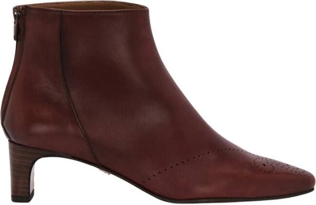 Lottusse Burgundy Calfskin Smithson Zipper Ankle Boots Red Dames